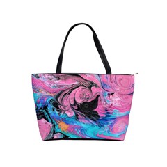 Marbling Abstract Classic Shoulder Handbag by kaleidomarblingart