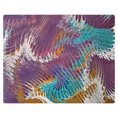 Painted Feathers Double Sided Flano Blanket (medium)  by kaleidomarblingart