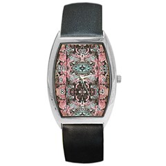 Velvet Marbling Module Barrel Style Metal Watch by kaleidomarblingart