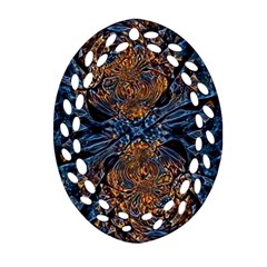 Fractal Galaxy Oval Filigree Ornament (two Sides) by MRNStudios