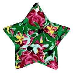 Floral-abstract Star Ornament (two Sides) by PollyParadise