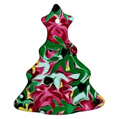 Floral-abstract Christmas Tree Ornament (two Sides) by PollyParadise