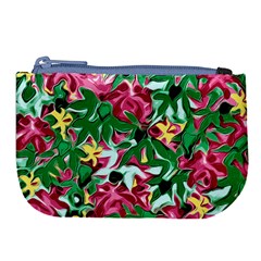 Floral-abstract Large Coin Purse by PollyParadise