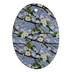 Pear Branch With Flowers Ornament (oval) by SychEva