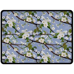 Pear Branch With Flowers Fleece Blanket (large)  by SychEva