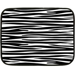 Zebra Stripes, Black And White Asymmetric Lines, Wildlife Pattern Double Sided Fleece Blanket (mini)  by Casemiro