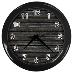 Wooden Linear Geometric Design Wall Clock (black) by dflcprintsclothing