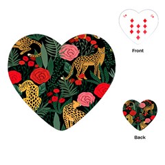 Leopardrose Playing Cards Single Design (heart) by PollyParadise