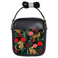 Leopardrose Girls Sling Bag by PollyParadise