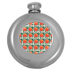 Rose Ornament Round Hip Flask (5 Oz) by SychEva