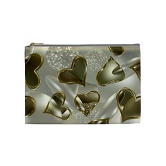   Golden Hearts Cosmetic Bag (medium) by Galinka