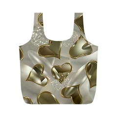   Golden Hearts Full Print Recycle Bag (m) by Galinka