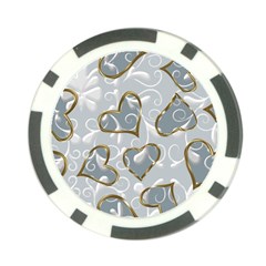  Gold Hearts Poker Chip Card Guard by Galinka