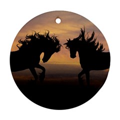 Evening Horses Ornament (round)