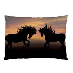 Evening Horses Pillow Case by LW323