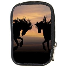 Evening Horses Compact Camera Leather Case by LW323