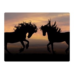 Evening Horses Double Sided Flano Blanket (mini)  by LW323