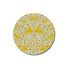 Sunshine Colors On Flowers In Peace Rubber Round Coaster (4 Pack)  by pepitasart