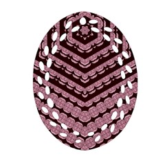 Burgundy Oval Filigree Ornament (two Sides) by LW323