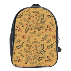 Folk Floral Pattern  Flowers Abstract Surface Design  Seamless Pattern School Bag (large) by Eskimos