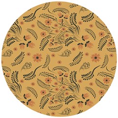 Folk Floral Pattern  Flowers Abstract Surface Design  Seamless Pattern Wooden Puzzle Round by Eskimos