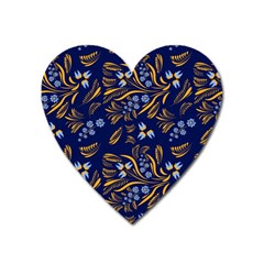 Folk Floral Pattern  Flowers Abstract Surface Design  Seamless Pattern Heart Magnet by Eskimos