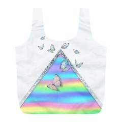 Minimal Holographic Butterflies Full Print Recycle Bag (L)