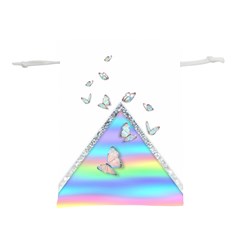 Minimal Holographic Butterflies Lightweight Drawstring Pouch (S)