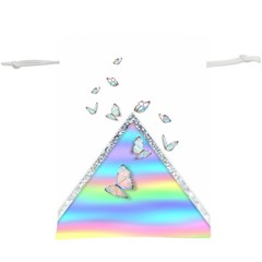 Minimal Holographic Butterflies  Lightweight Drawstring Pouch (XL)