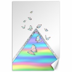 Minimal Holographic Butterflies Canvas 12  x 18 