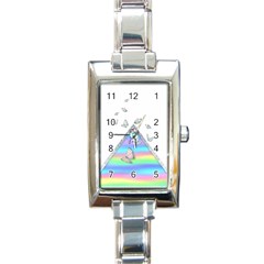 Minimal Holographic Butterflies Rectangle Italian Charm Watch by gloriasanchez