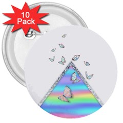 Minimal Holographic Butterflies 3  Buttons (10 pack) 