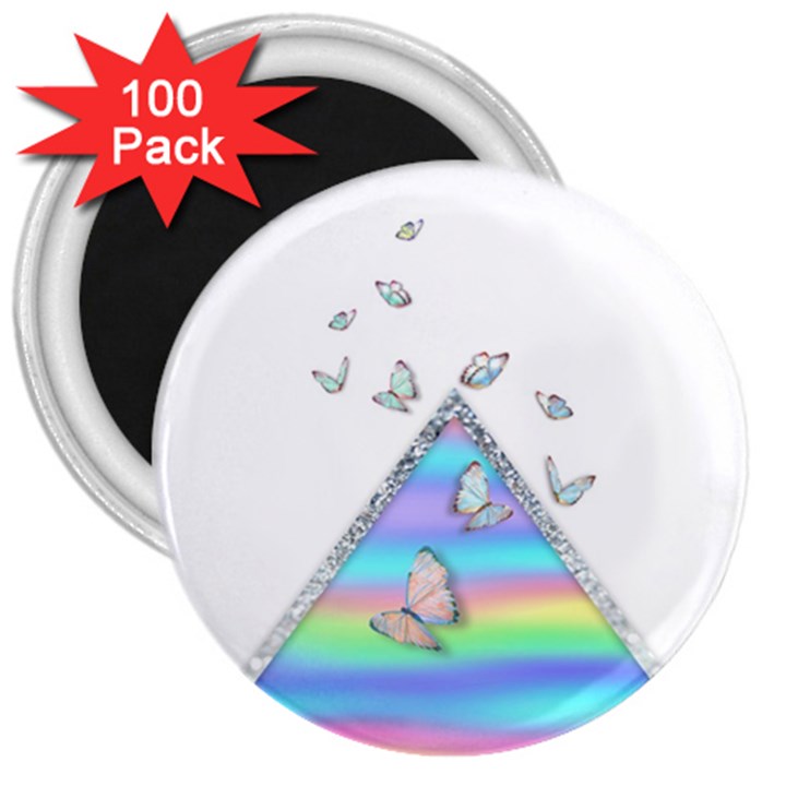 Minimal Holographic Butterflies 3  Magnets (100 pack)