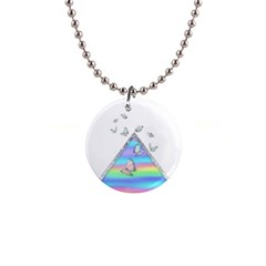 Minimal Holographic Butterflies 1  Button Necklace