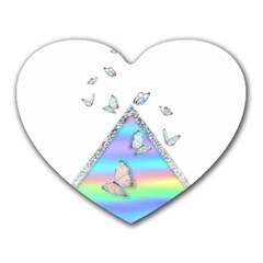 Minimal Holographic Butterflies Heart Mousepads
