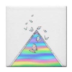 Minimal Holographic Butterflies Face Towel
