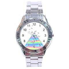 Minimal Holographic Butterflies Stainless Steel Analogue Watch