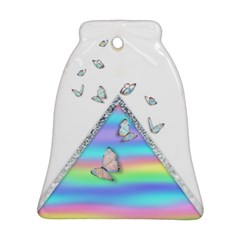 Minimal Holographic Butterflies Bell Ornament (Two Sides)