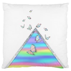 Minimal Holographic Butterflies Large Cushion Case (two Sides) by gloriasanchez
