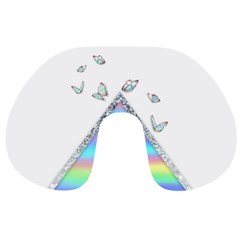 Minimal Holographic Butterflies Travel Neck Pillow