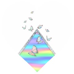 Minimal Holographic Butterflies Wooden Puzzle Heart