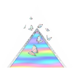 Minimal Holographic Butterflies Wooden Puzzle Triangle by gloriasanchez