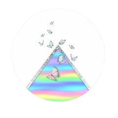 Minimal Holographic Butterflies Mini Round Pill Box (Pack of 5)