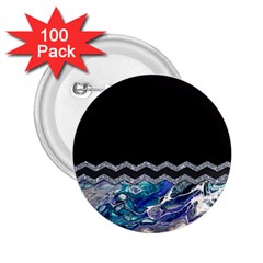 Blue Ocean Minimal Liquid Painting 2 25  Buttons (100 Pack)  by gloriasanchez