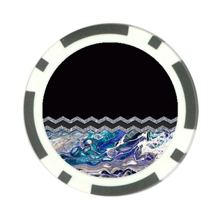 Blue Ocean Minimal Liquid Painting Poker Chip Card Guard (10 pack)