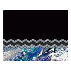 Blue Ocean Minimal Liquid Painting Double Sided Flano Blanket (large)  by gloriasanchez