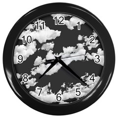 Cumulus Abstract Design Wall Clock (black) by dflcprintsclothing