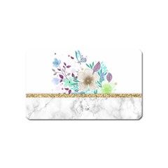 Minimal Gold Floral Marble Magnet (name Card) by gloriasanchez