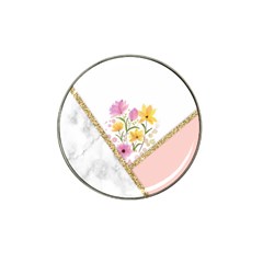 Minimal Peach Gold Floral Marble A Hat Clip Ball Marker (4 pack)