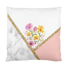 Minimal Peach Gold Floral Marble A Standard Cushion Case (Two Sides)